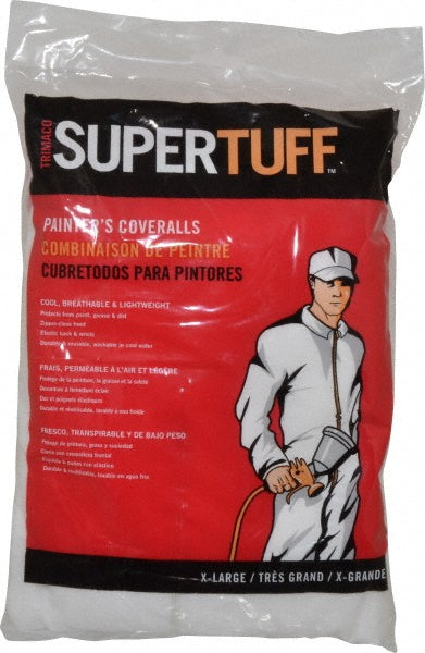 TRIMACO 09905 Disposable Coveralls Size X-Large, Polypropylene, Zipper Closure