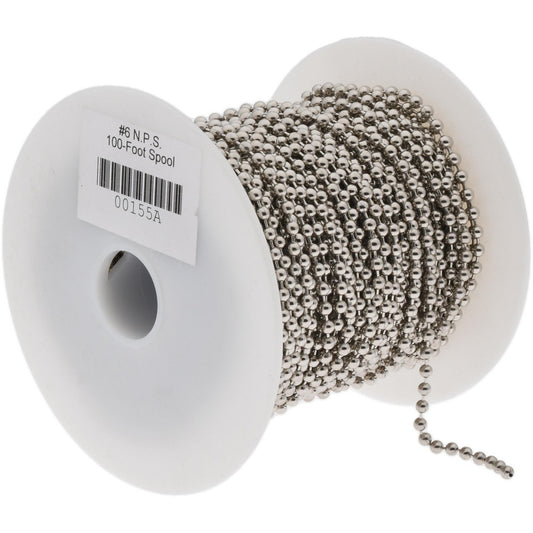 BALL CHAIN MFG. CO., INC. 00155A Number 6 Trade Size Steel Ball Chain