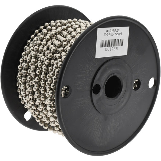 BALL CHAIN MFG. CO., INC. 00178B Number 10 Trade Size Steel Ball Chain