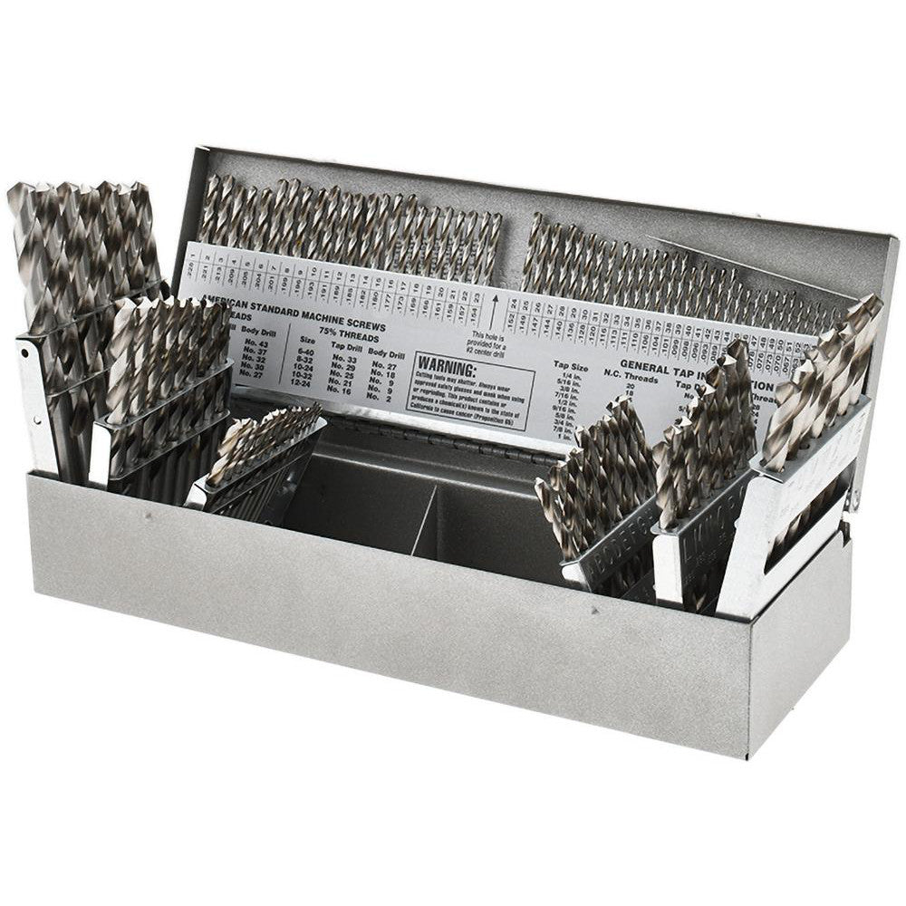 Triumph Twist Drill 090560 Drill Bit Set Jobber Length Drill Bits, 115 Pc, 0.04" Drill Bit Sizes118 &deg, High Speed Steel