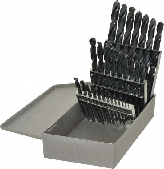 Triumph Twist Drill 099802 Drill Bit Set Jobber Length Drill Bits, 29 Pc, 118 &deg, High Speed Steel
