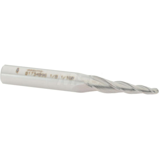 Accupro 01734896 Tapered End Mill 5 deg Angle per Side, 1/8" Small Dia, 1-1/4" LOC, 3 Flute, Solid Carbide, Ball End