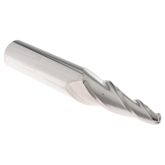 Accupro 01735042 Tapered End Mill 7 deg Angle per Side, 3/16" Small Dia, 1-1/4" LOC, 3 Flute, Solid Carbide, Ball End