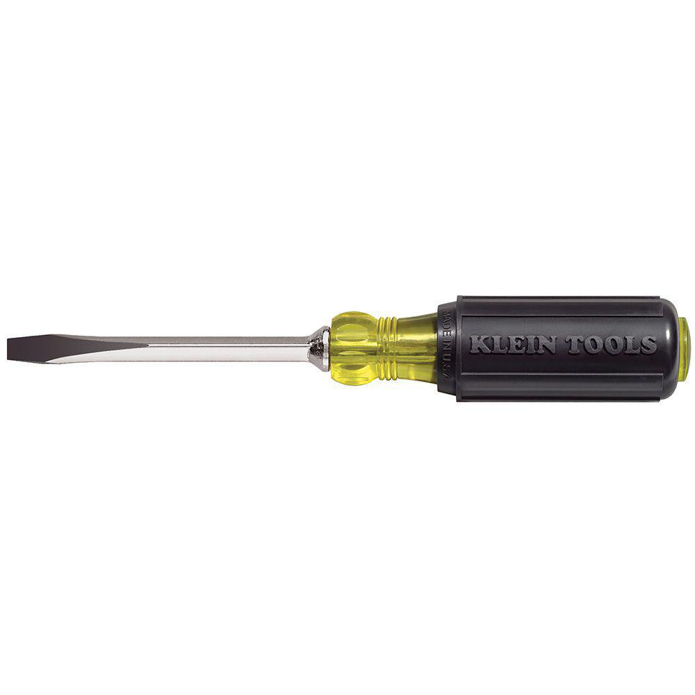 Klein Tools 600-4 Slotted Screwdriver 1/4" Width, 8-1/4" OAL, 4" Blade Length