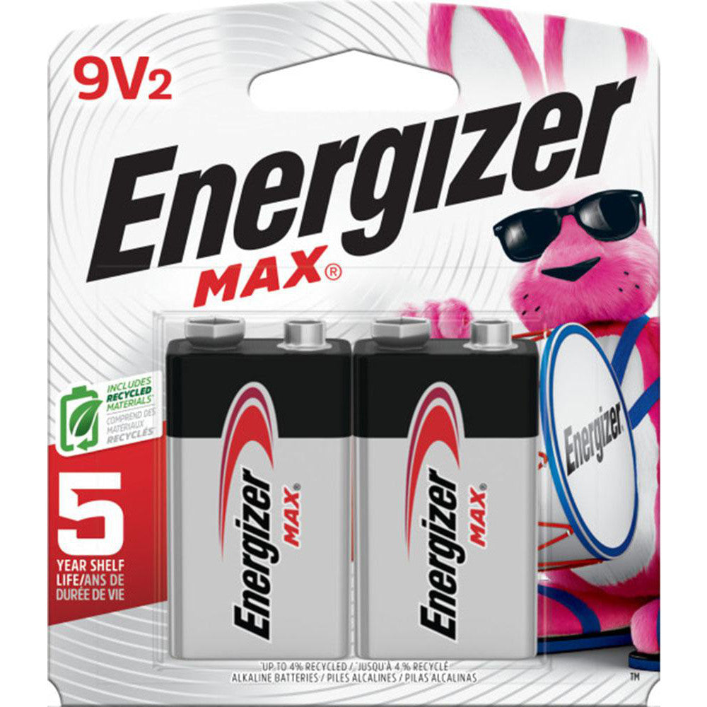 Energizer 522BP-2 2 Qty 1 Pack Size 9V, Alkaline, 2 Pack, Standard Battery