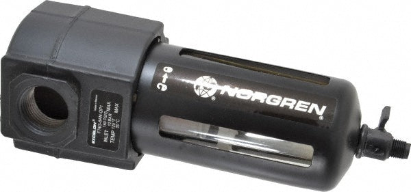 Norgren F74G-6AN-QP1 3/4" Port, 7.95" High x 3.15" Wide Standard Filter with Polycarbonate Bowl, Manual Drain