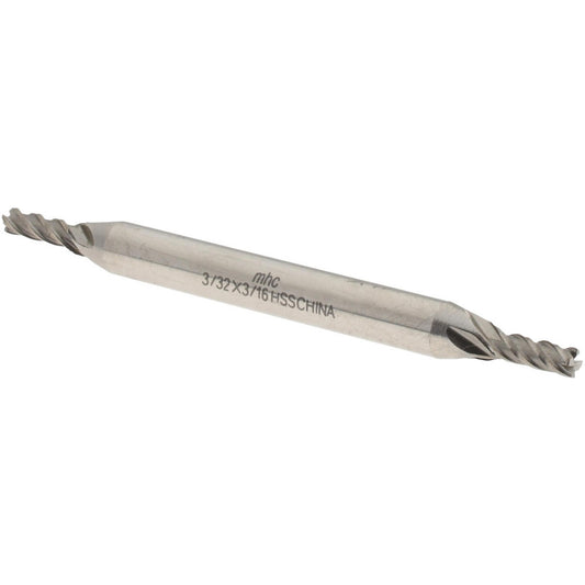 Value Collection 720-4322 Square End Mill 3/32" Dia, 9/32" LOC, 4 Flute, High Speed Steel