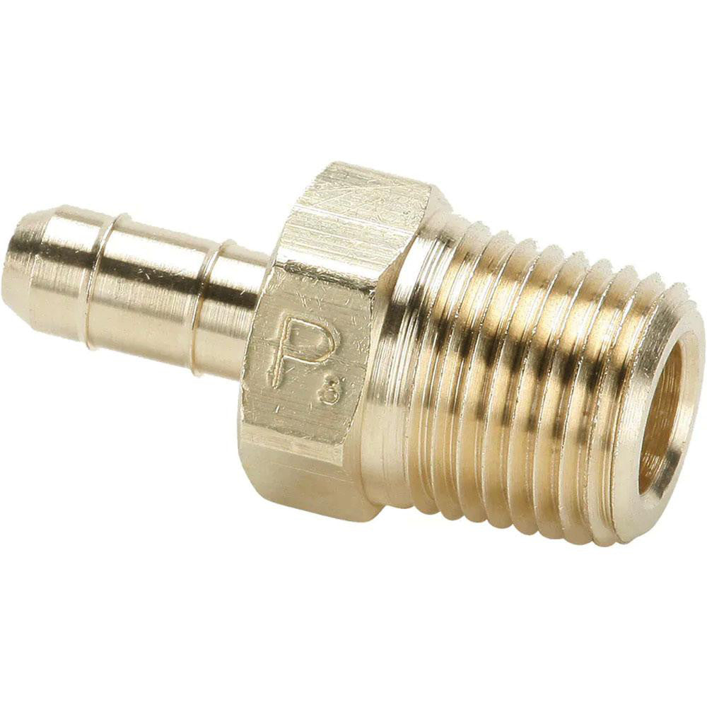 Parker 28-8-4 Barbed Tube Male Connector Multiple Barbs, 1/4-18