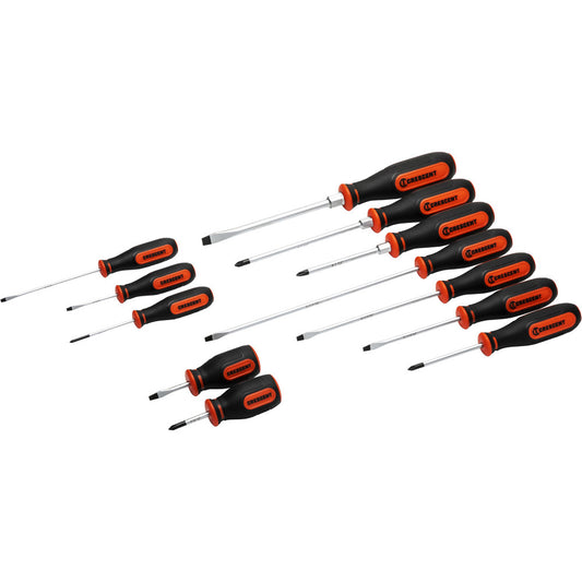Crescent CSDS12PCSET Screwdriver Sets Screwdriver Types Included Phillips , Slotted  Container Type Clamshell  Tether Style Not Tether Capable  Number Of Pieces 12  Insulated No
