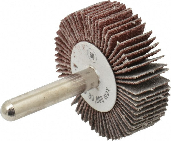 CGW Abrasives 39915 Mounted Flap Wheel 1-1/2" Dia, 1/2" Face Width, 60 Grit, Aluminum Oxide