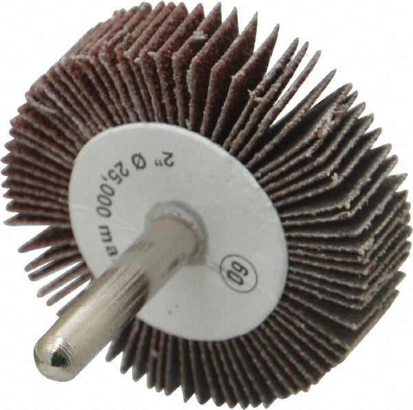 CGW Abrasives 39925 Mounted Flap Wheel 1/2" Face Width, 60 Grit, Aluminum Oxide