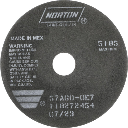 Norton 66252922985 Cut-Off Wheel 7" Dia, 1/32" Thick, 1-1/4" Hole, Aluminum Oxide