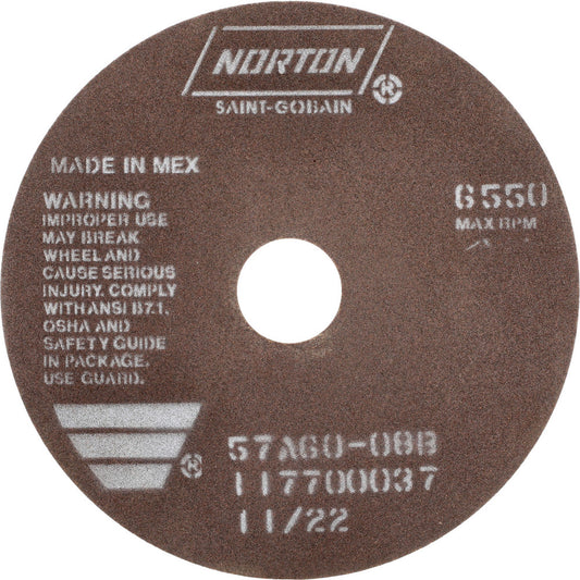 Norton 66252922684 Cut-Off Wheel 7" Dia, 1/16" Thick, 1-1/4" Hole, Aluminum Oxide