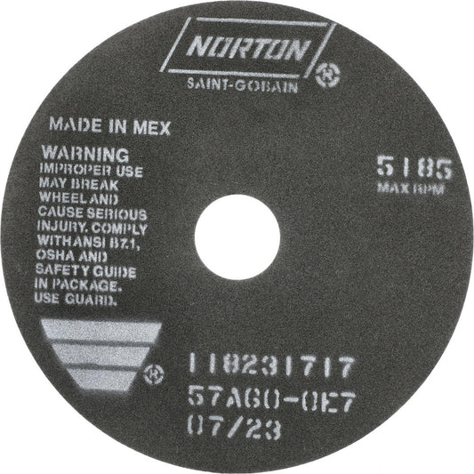Norton 66252922683 Cut-Off Wheel 7" Dia, 1/16" Thick, 1-1/4" Hole, Aluminum Oxide