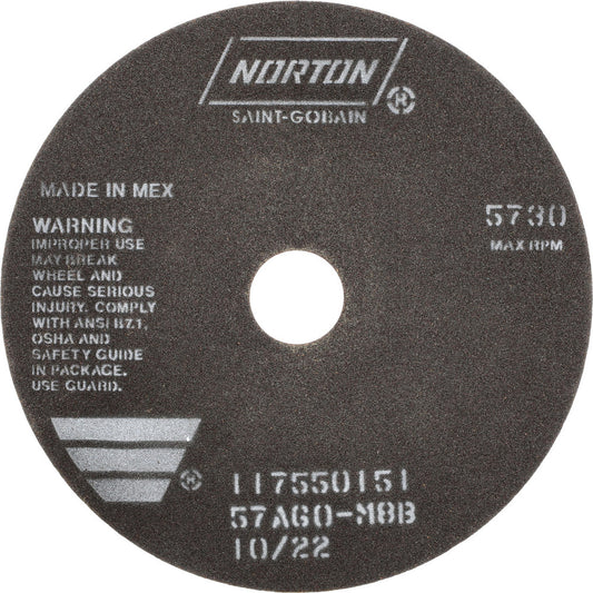 Norton 66253022708 Cut-Off Wheel 8" Dia, 1/16" Thick, 1-1/4" Hole, Aluminum Oxide