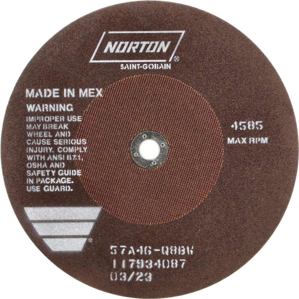 Norton 66253122816 Cut-Off Wheel 10" Dia, 1/16" Thick, 5/8" Hole, Aluminum Oxide