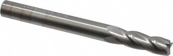 Kyocera SGS Precision Tools 38021 Corner Radius End Mill 1/4" Dia, 3/4" LOC, 0.02" Radius, 4 Flutes, Solid Carbide