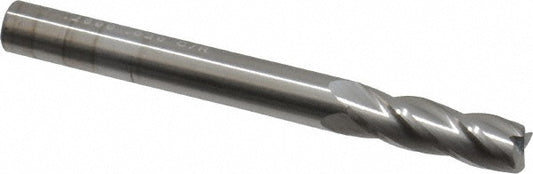 Kyocera SGS Precision Tools 38021 Corner Radius End Mill 1/4" Dia, 3/4" LOC, 0.02" Radius, 4 Flutes, Solid Carbide