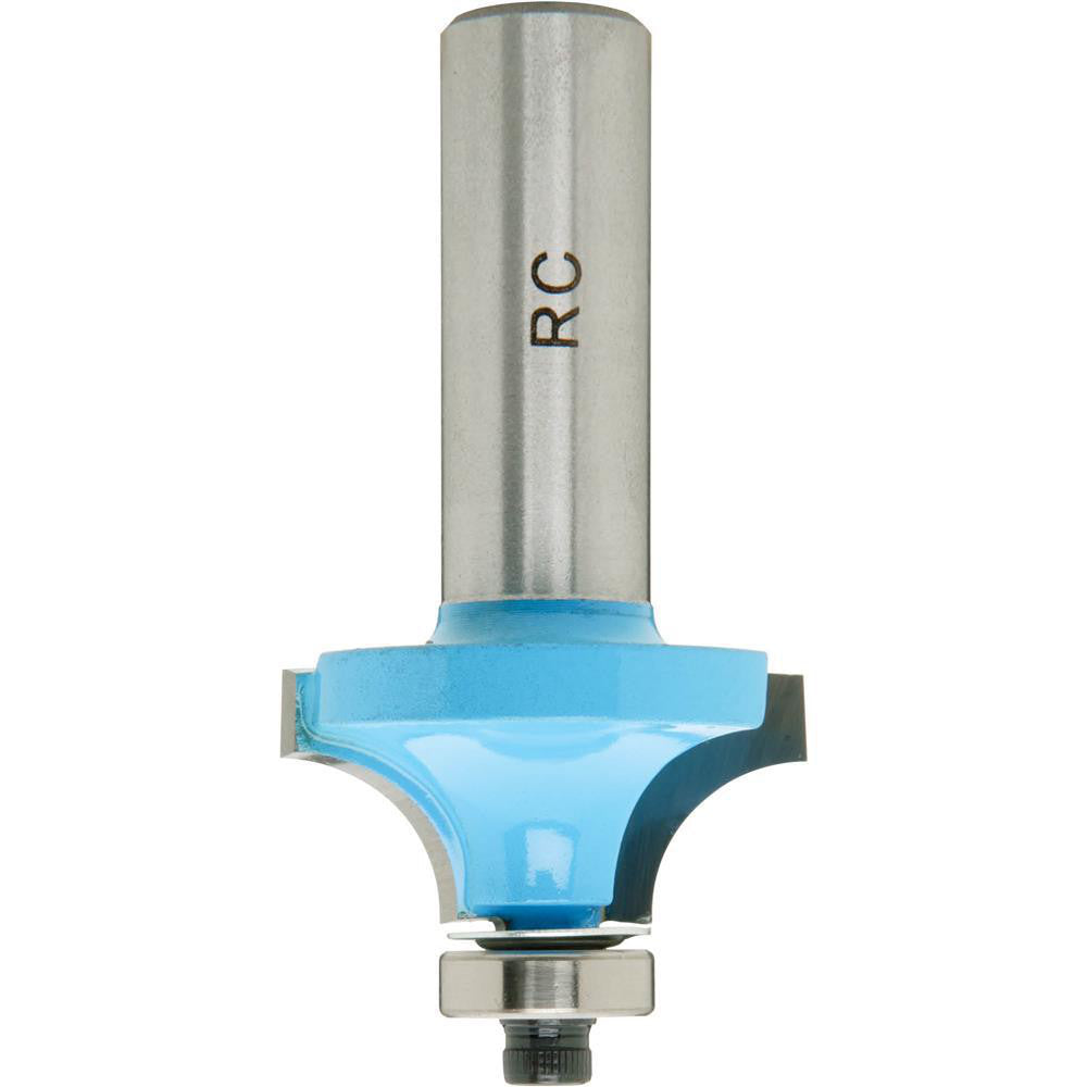 Roman Carbide DC1186 1-1/4" Diam, 3/8" LOC, 2 Flute Carbide-Tipped Edge Profile Round-Over Router Bit