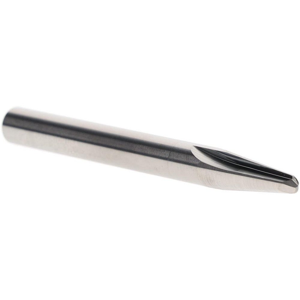 Fullerton Tool Co. 32603 Tapered End Mill 7 deg Angle per Side, 1/8" Small Dia, 1/2" LOC, 2 Flute, Solid Carbide, Ball End