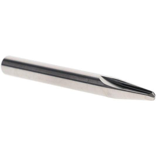 Fullerton Tool Co. 32603 Tapered End Mill 7 deg Angle per Side, 1/8" Small Dia, 1/2" LOC, 2 Flute, Solid Carbide, Ball End