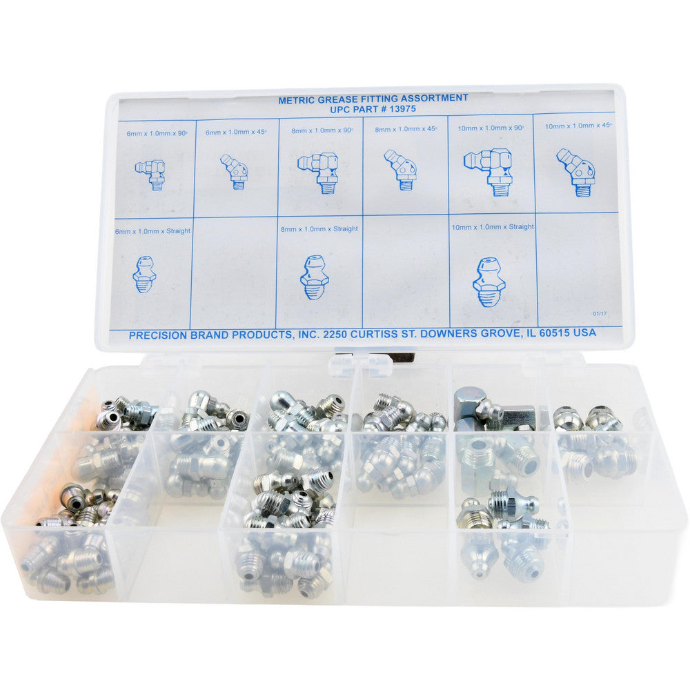 Precision Brand Products 13975 95 Piece, Metric, Grease Fitting Set