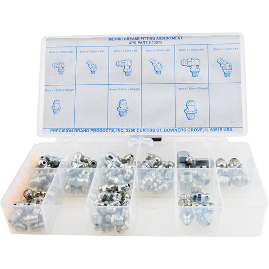 Precision Brand Products 13975 95 Piece, Metric, Grease Fitting Set