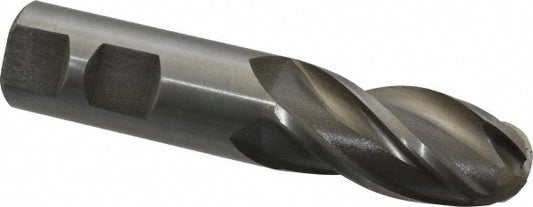Value Collection 320-3765 Ball End Mill 7/8" Dia, 1-7/8" LOC, 4 Flute, High Speed Steel