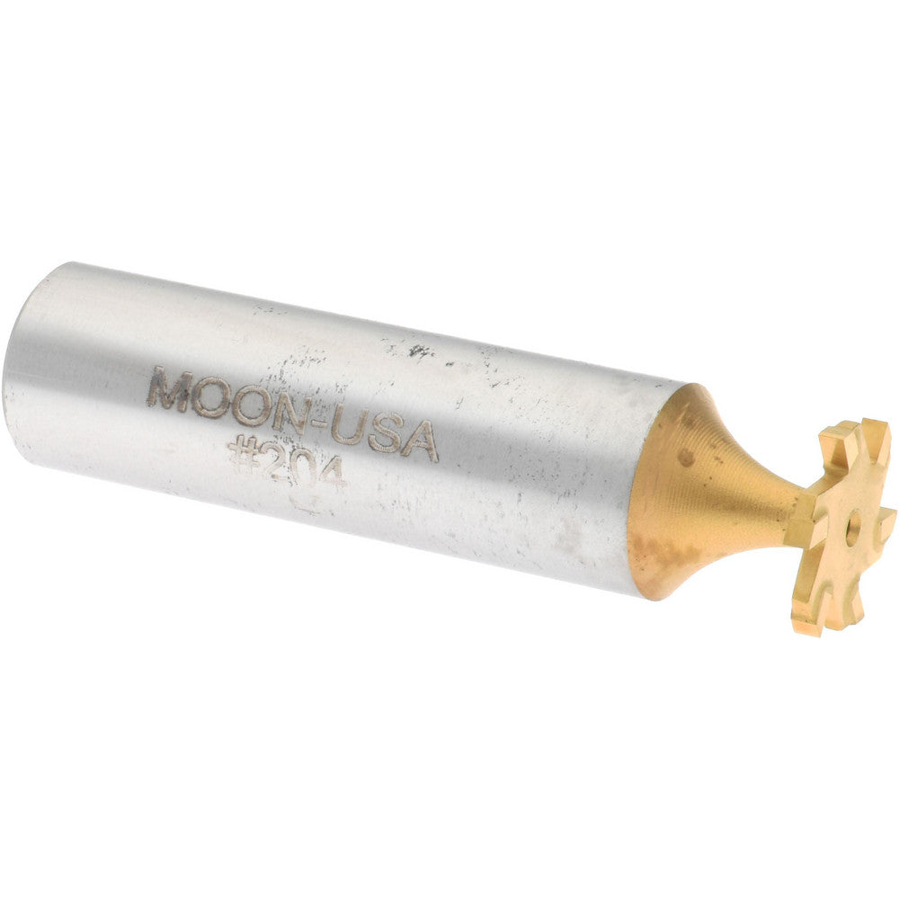 Made in USA Milling Cutters TC204-TIN Woodruff Keyseat Cutter 0.5" Cut Dia, 0.0625" Cut Width, 1/2" Shank Dia, Straight Tooth