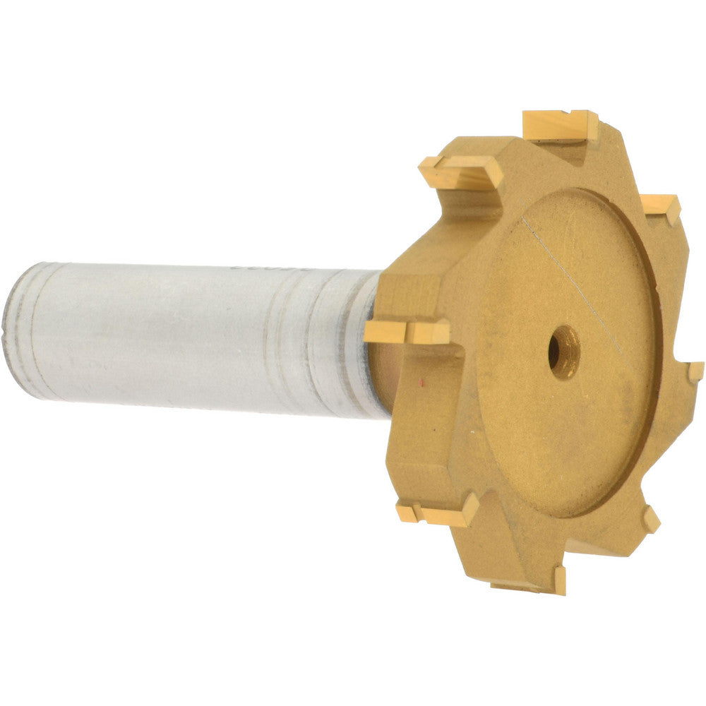 Made in USA Milling Cutters TC812-TIN ANSI 812 (Old Std # 24) 1-1/2" Cut Diam, 1/4" Cut Width, 1/2" Shank, Straight-Tooth Woodruff Keyseat Cutter
