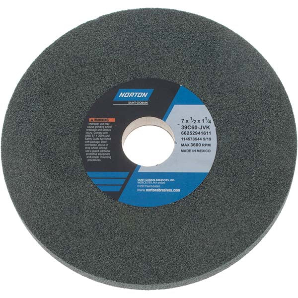 Norton 66252941611 Surface Grinding Wheel 7" Dia, 1/2" Thick, 1-1/4" Hole, 60 Grit, J Hardness