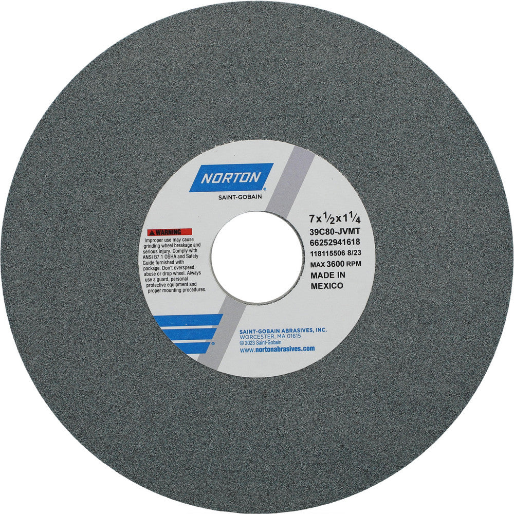 Norton 66252941618 Surface Grinding Wheel 7" Dia, 1/2" Thick, 1-1/4" Hole, 80 Grit, J Hardness