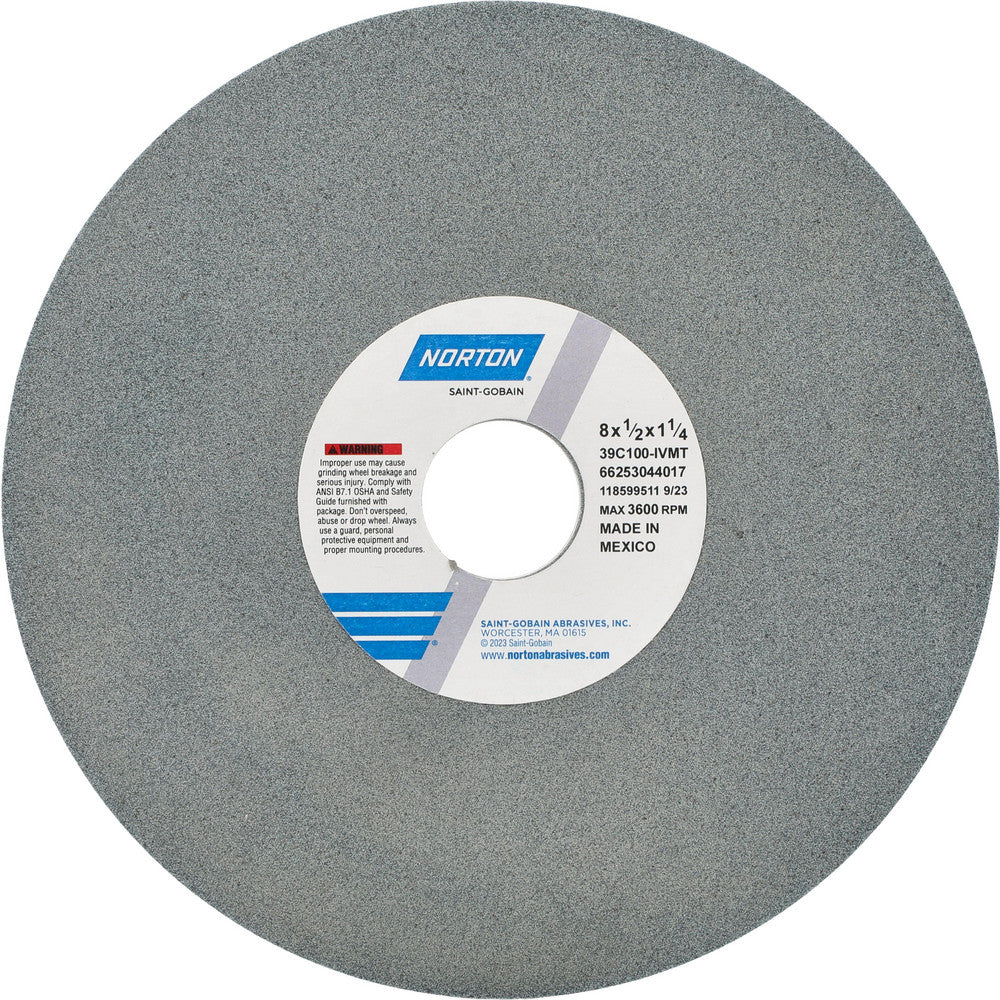 Norton 66253044017 Surface Grinding Wheel 8" Dia, 1/2" Thick, 1-1/4" Hole, 100 Grit, I Hardness