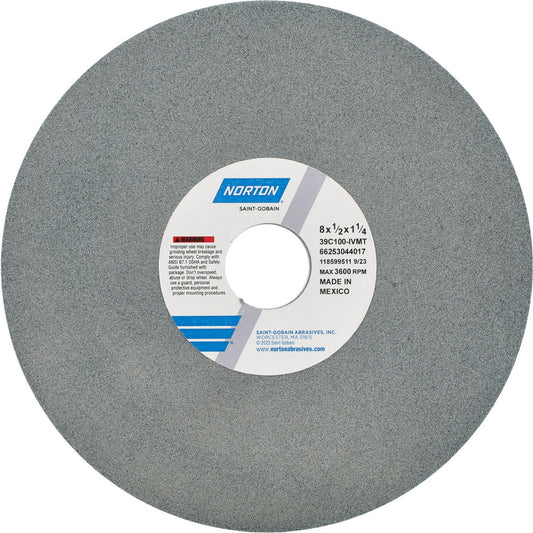 Norton 66253044017 Surface Grinding Wheel 8" Dia, 1/2" Thick, 1-1/4" Hole, 100 Grit, I Hardness