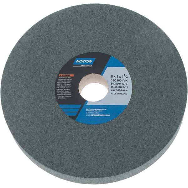 Norton 66253044379 Surface Grinding Wheel 8" Dia, 1" Thick, 1-1/4" Hole, 100 Grit, I Hardness