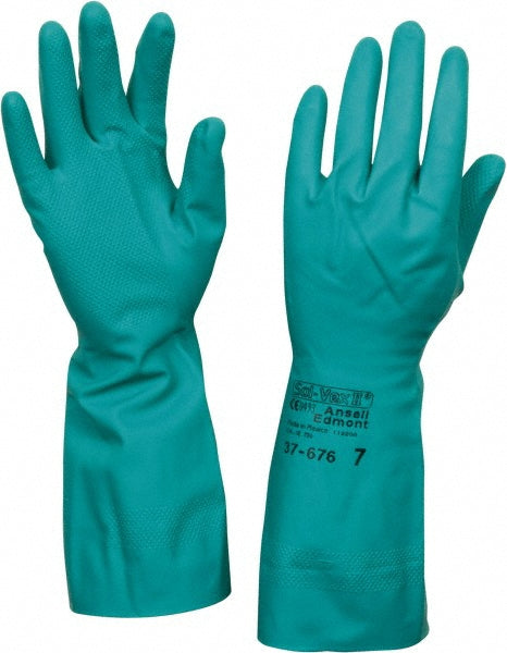 Ansell 117721 Chemical Resistant Gloves AlphaTEC™ 37-676, Size Small, 17.00 mil, Nitrile-Coated, Nitrile, Supported