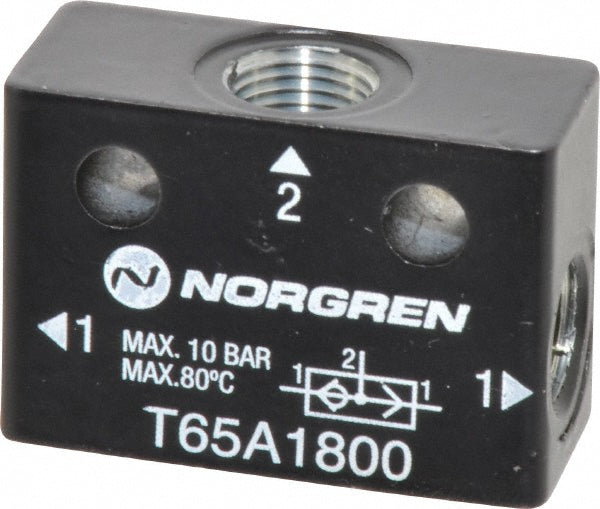 Norgren T65A1800 Air Flow Control Valve Shuttle, NPT, 1/8" Tube OD