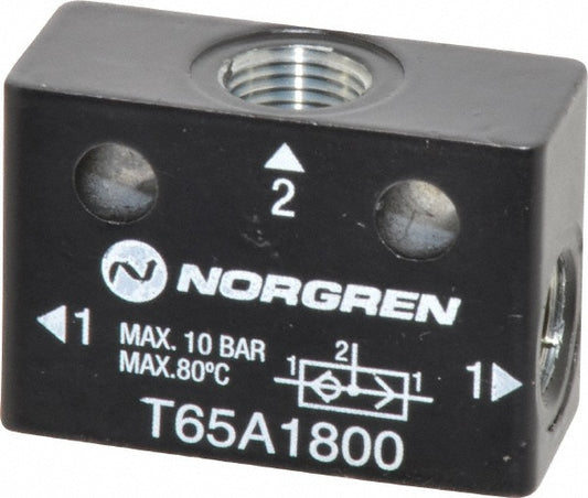 Norgren T65A1800 Air Flow Control Valve Shuttle, NPT, 1/8" Tube OD