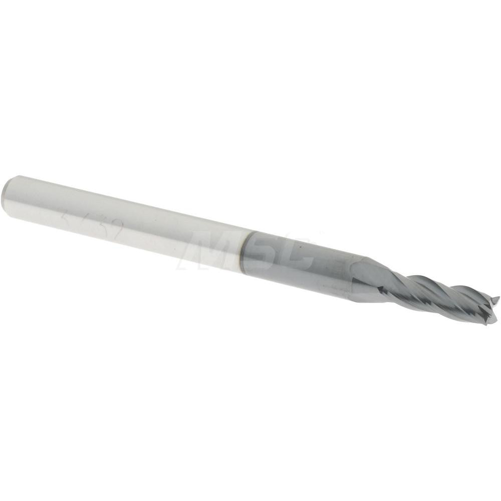 Accupro 01982180 Square End Mill 3/32'' Dia, 9/32'' LOC, 1/8'' Shank Dia, 1-1/2'' OAL, 4 Flutes, Solid Carbide