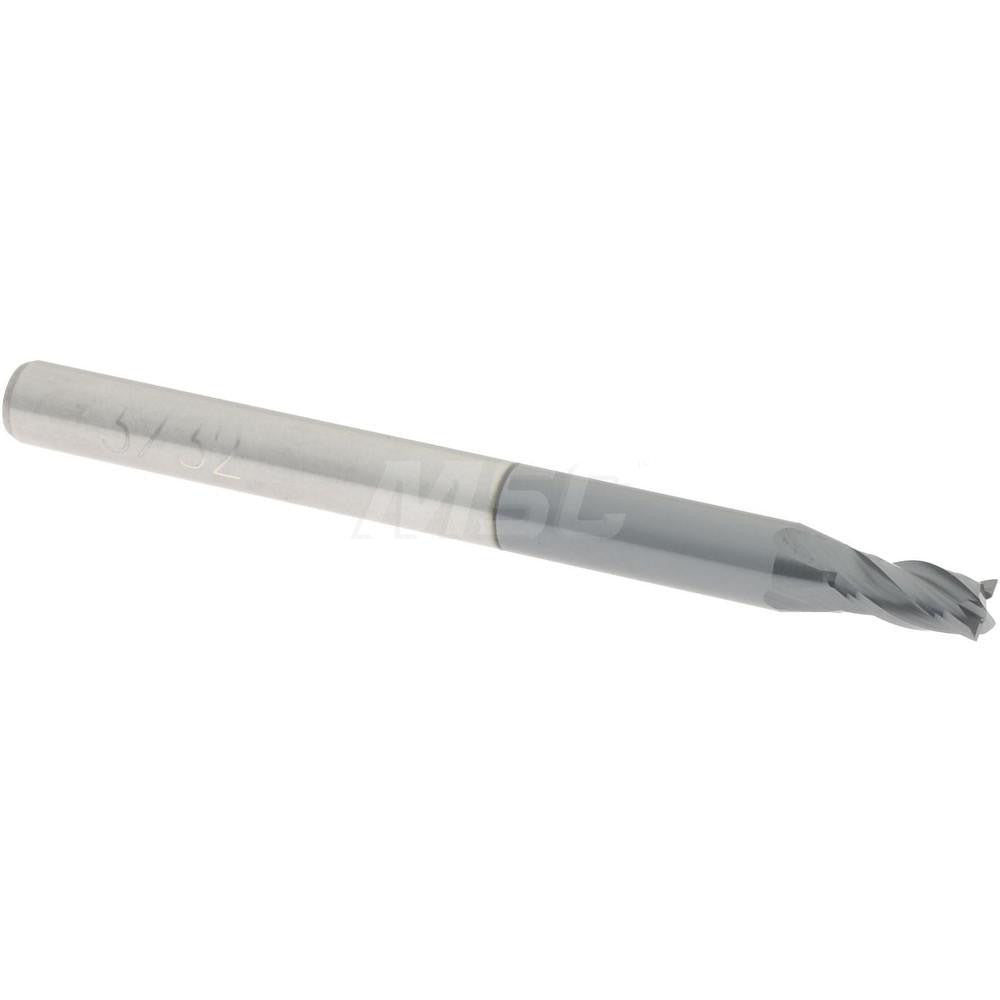 Accupro 01982198 Square End Mill 3/32'' Dia, 3/16'' LOC, 1/8'' Shank Dia, 1-1/2'' OAL, 4 Flutes, Solid Carbide
