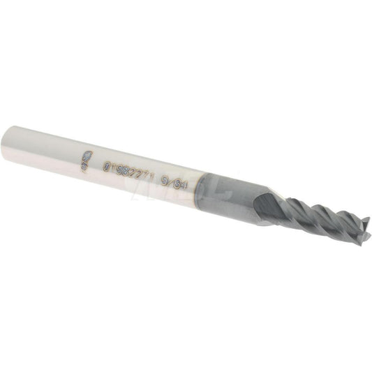 Accupro 01982271 Square End Mill 9/64'' Dia, 3/8'' LOC, 3/16'' Shank Dia, 2'' OAL, 4 Flutes, Solid Carbide