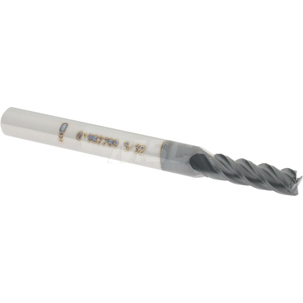 Accupro 01982289 Square End Mill 5/32'' Dia, 1/2'' LOC, 3/16'' Shank Dia, 2'' OAL, 4 Flutes, Solid Carbide