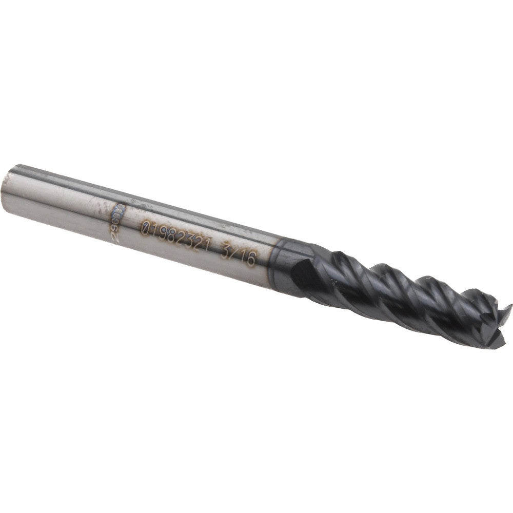Accupro 01982321 Square End Mill 3/16'' Dia, 5/8'' LOC, 3/16'' Shank Dia, 2'' OAL, 4 Flutes, Solid Carbide