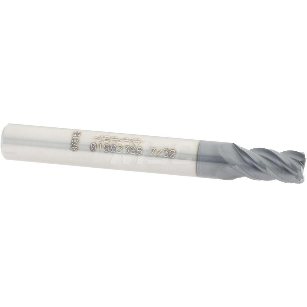 Accupro 01982396 Square End Mill 7/32'' Dia, 3/8'' LOC, 1/4'' Shank Dia, 2'' OAL, 4 Flutes, Solid Carbide