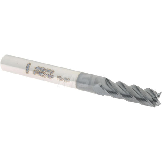 Accupro 01982404 Square End Mill 15/64'' Dia, 3/4'' LOC, 1/4'' Shank Dia, 2-1/2'' OAL, 4 Flutes, Solid Carbide