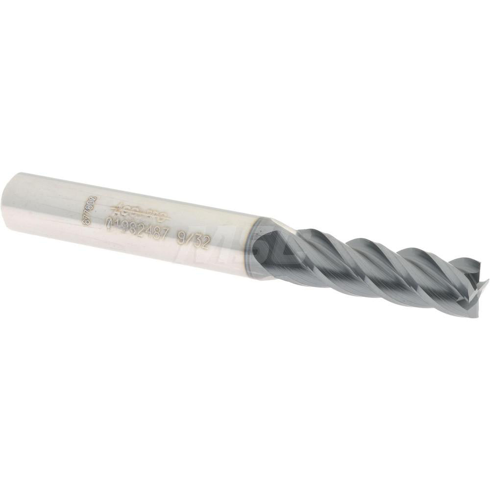 Accupro 01982487 Square End Mill 9/32'' Dia, 3/4'' LOC, 5/16'' Shank Dia, 2-1/2'' OAL, 4 Flutes, Solid Carbide