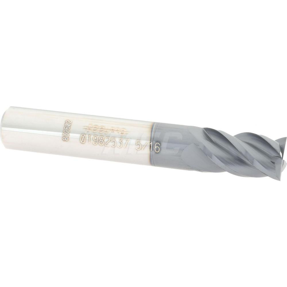 Accupro 01982537 Square End Mill 5/16'' Dia, 1/2'' LOC, 5/16'' Shank Dia, 2'' OAL, 4 Flutes, Solid Carbide