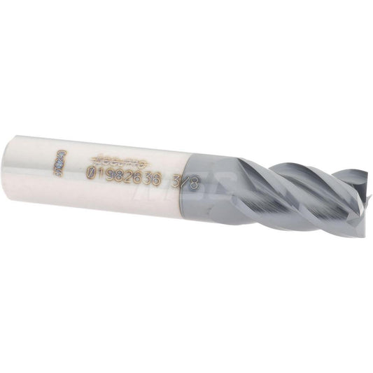Accupro 01982636 Square End Mill 3/8'' Dia, 5/8'' LOC, 3/8'' Shank Dia, 2'' OAL, 4 Flutes, Solid Carbide