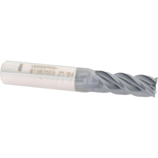 Accupro 01982669 Square End Mill 25/64'' Dia, 1'' LOC, 7/16'' Shank Dia, 2-3/4'' OAL, 4 Flutes, Solid Carbide