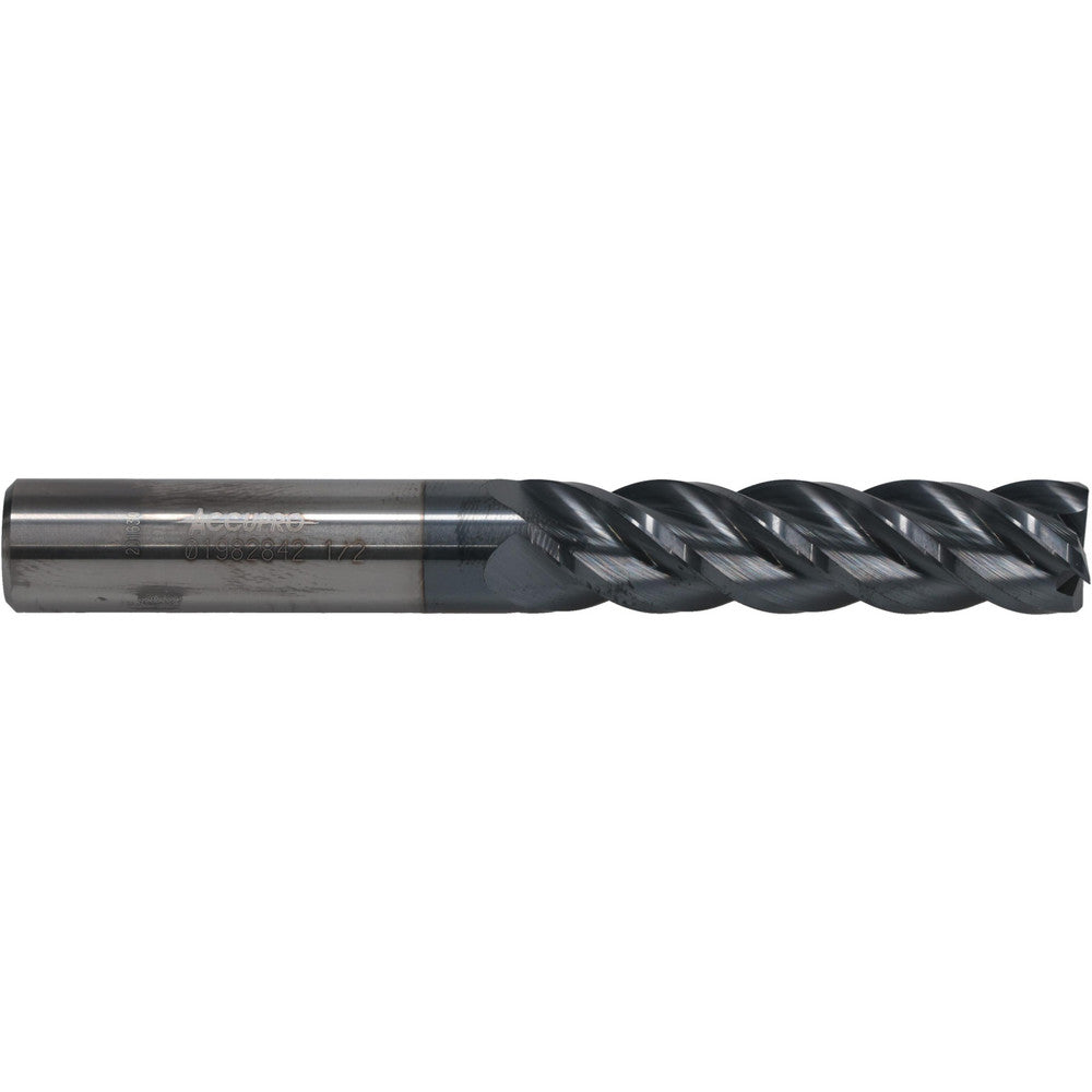Accupro 01982842 Square End Mill 1/2'' Dia, 2'' LOC, 1/2'' Shank Dia, 4'' OAL, 4 Flutes, Solid Carbide
